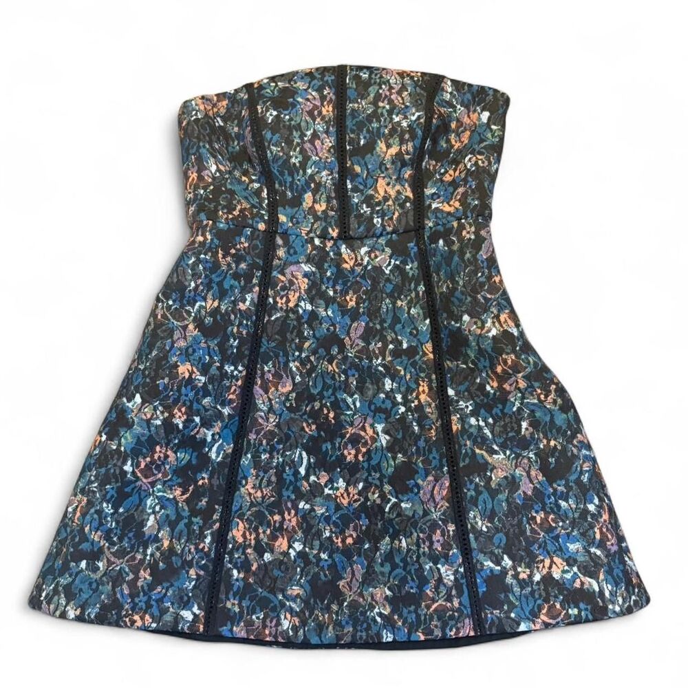 Free People Lily floral print lace strapless mini dress Graduation | Size 10 - Picture 3 of 8
